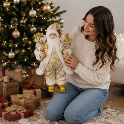 Mini Santa Claus Ornament – 30cm Creative Christmas Decoration for Holiday Parties, Shelves, Trees and Festive Home Displays