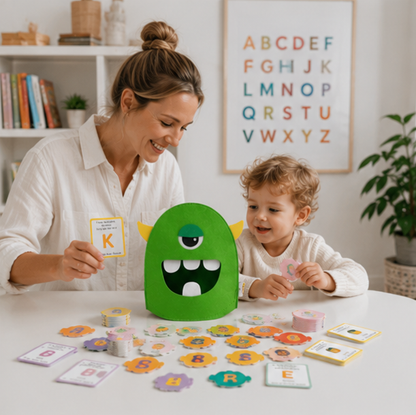 Montessori Alphabet Matching Game - Felt Letter Recognition Learning Toy with Colors, Shapes and Early Educational Activities