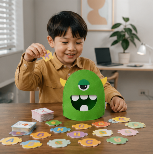 Montessori Alphabet Matching Game - Felt Letter Recognition Learning Toy with Colors, Shapes and Early Educational Activities