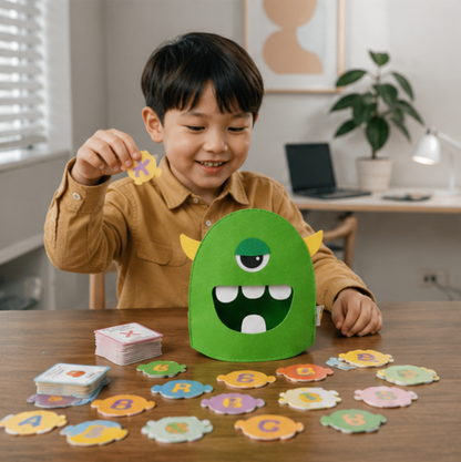 Montessori Alphabet Matching Game - Felt Letter Recognition Learning Toy with Colors, Shapes and Early Educational Activities