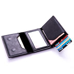 Leather RFID Pop-Up Wallet with Apple air Tag