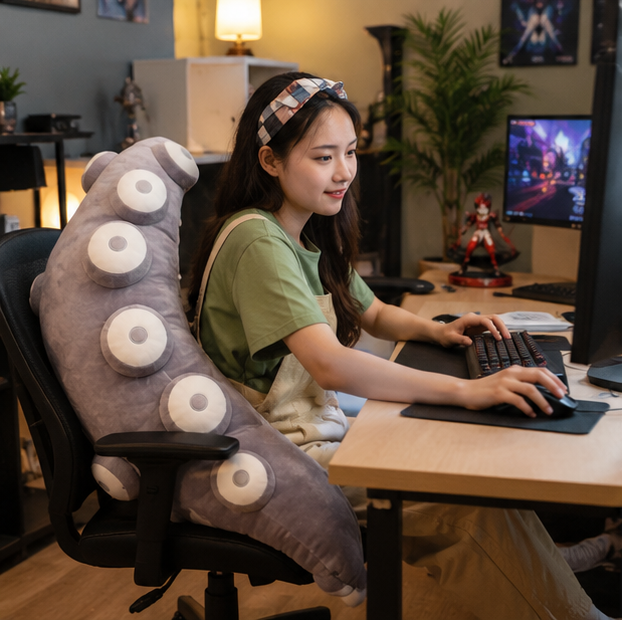 Octopus Tentacle Plush Pillow – Funny Soft Throw Cushion with Realistic Tentacles for Bedroom Decor, Gifts and Cozy Relaxation