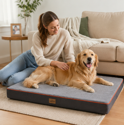 Orthopedic Memory Foam Dog Bed – Washable Large Pet Mattress with Non Slip Base for Joint Support