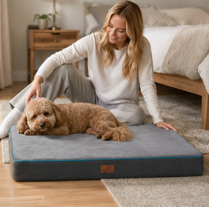 Orthopedic Memory Foam Dog Bed – Washable Large Pet Mattress with Non Slip Base for Joint Support