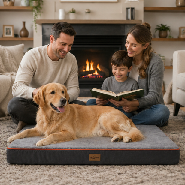 Orthopedic Memory Foam Dog Bed – Washable Large Pet Mattress with Non Slip Base for Joint Support