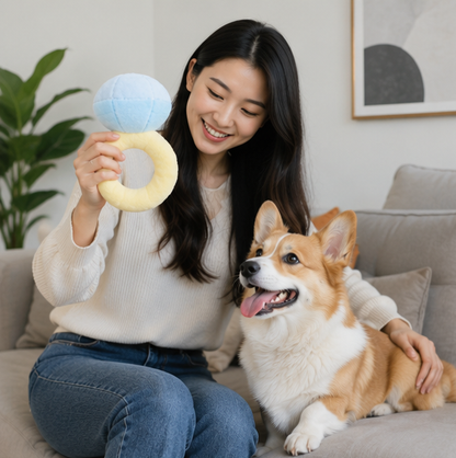 Oversized Diamond Ring Plush Toy-Funny Engagement Gift Decoration for Parties Proposals and Novelty Home Display