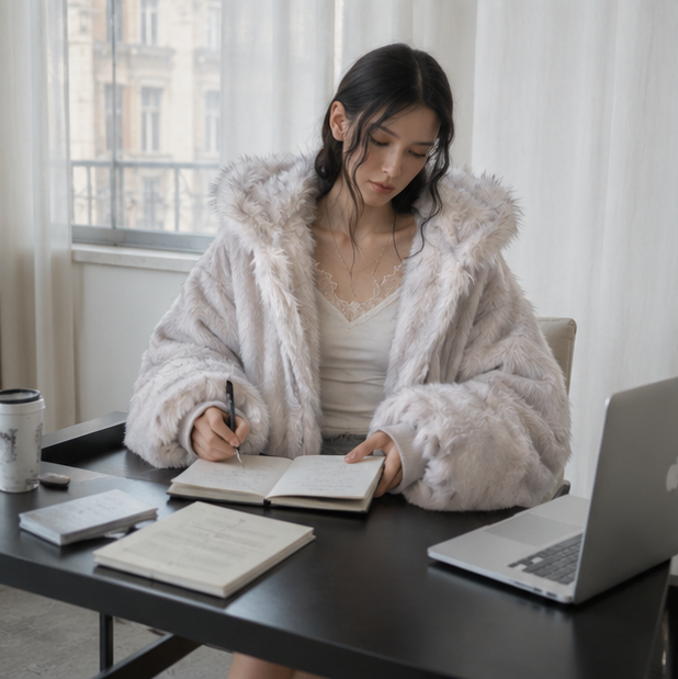 Oversized Fur Hooded Winter Coat-Womens Streetwear Padded Jacket for Warmth Gothic Fashion and Daily Wear