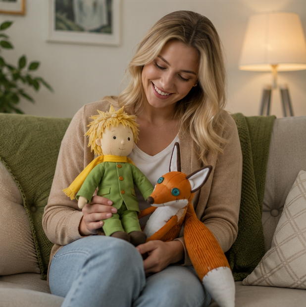 The Little Prince Plush Doll Set - Soft Stuffed Prince and Fox Toy for Kids, Nursery Decor and Educational Play