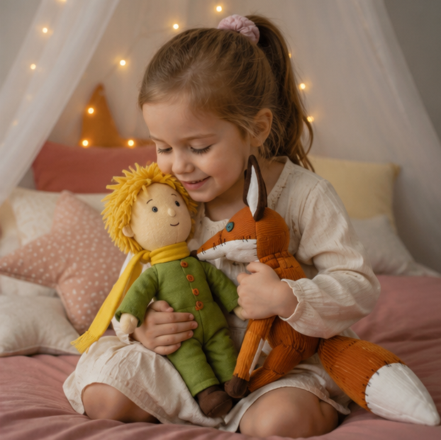 The Little Prince Plush Doll Set - Soft Stuffed Prince and Fox Toy for Kids, Nursery Decor and Educational Play