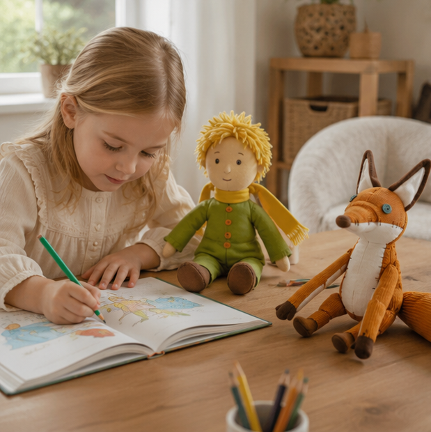 The Little Prince Plush Doll Set - Soft Stuffed Prince and Fox Toy for Kids, Nursery Decor and Educational Play