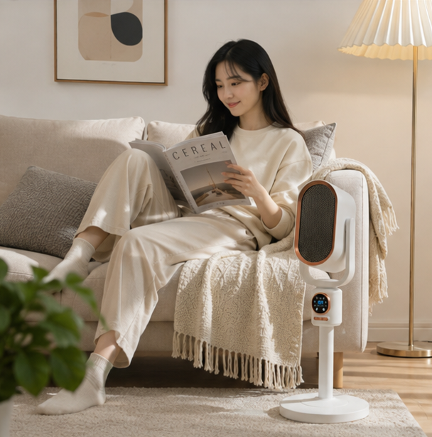 Portable Ceramic Fan Heater – 1500W Quiet Energy Saving Space Heater for Desk Bedroom and Small Room Heating