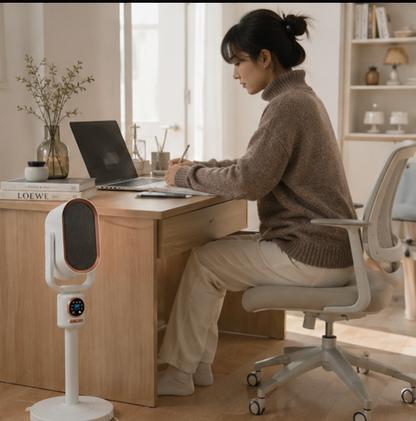 Portable Ceramic Fan Heater – 1500W Quiet Energy Saving Space Heater for Desk Bedroom and Small Room Heating