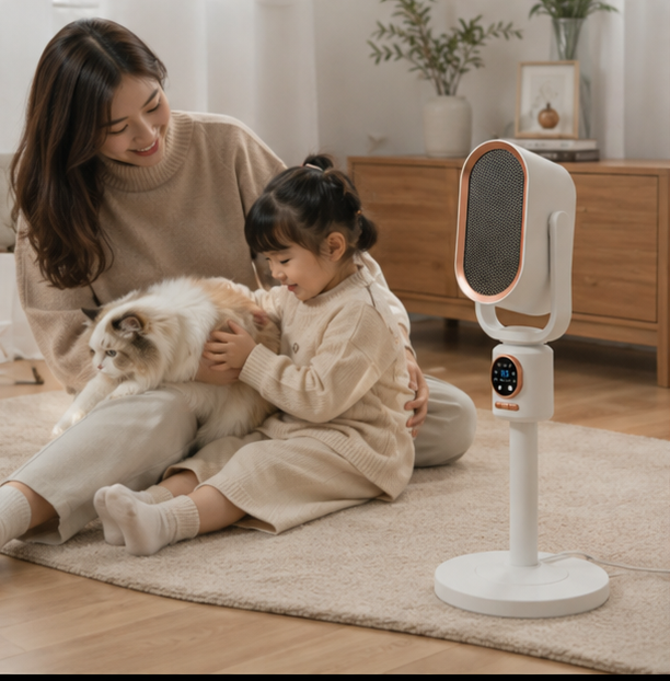 Portable Ceramic Fan Heater – 1500W Quiet Energy Saving Space Heater for Desk Bedroom and Small Room Heating