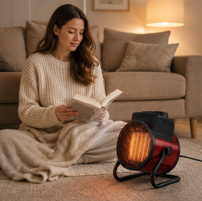 Portable Industrial Electric Heater - 3000W Fast Heating Air Warmer with Adjustable Thermostat and Overheat Protection Safety