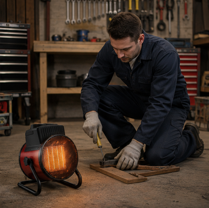 Portable Industrial Electric Heater - 3000W Fast Heating Air Warmer with Adjustable Thermostat and Overheat Protection Safety