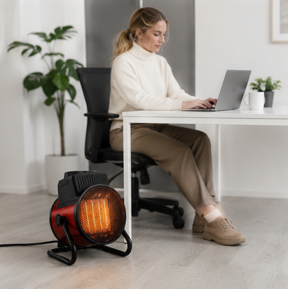 Portable Industrial Electric Heater - 3000W Fast Heating Air Warmer with Adjustable Thermostat and Overheat Protection Safety
