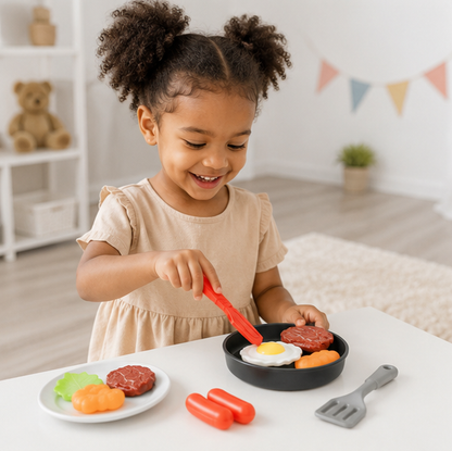Pretend Cooking Kitchen Toy Set - Educational Roleplay Accessories for Kids Creative Learning and Imaginative Play