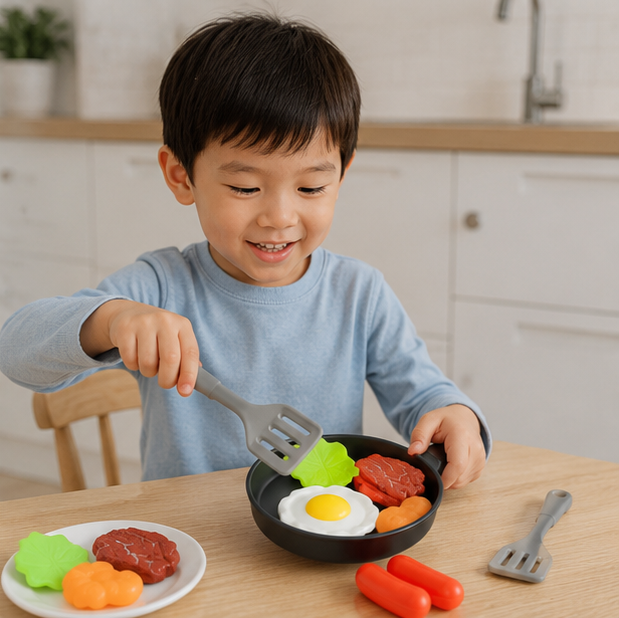 Pretend Cooking Kitchen Toy Set - Educational Roleplay Accessories for Kids Creative Learning and Imaginative Play