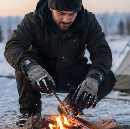 Rechargeable Heated Ski Gloves - Touchscreen Winter Gloves for Cycling, Motorcycle Riding, Hiking and Snow Sports