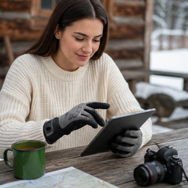 Rechargeable Heated Ski Gloves - Touchscreen Winter Gloves for Cycling, Motorcycle Riding, Hiking and Snow Sports