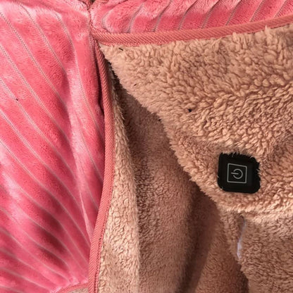 USB Heated Fleece Blanket - Portable Wearable Shawl with Adjustable Heating Levels for Winter Warmth and Relaxation
