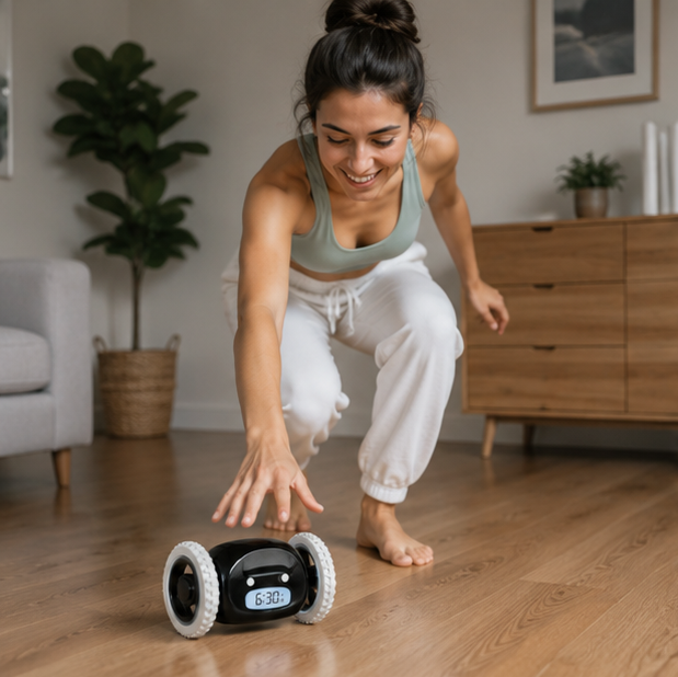 Run Away Alarm Clock - Rolling Clock for Heavy Sleepers, Kids, Teens and Adults Who Oversleep