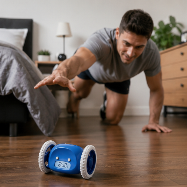 Run Away Alarm Clock - Rolling Clock for Heavy Sleepers, Kids, Teens and Adults Who Oversleep