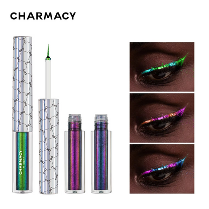 Duochrome Glitter Liquid Eyeliner – Waterproof Smudge-Proof Eye Liner with Ultra-Fine Tip for Long-Lasting Shimmer Makeup
