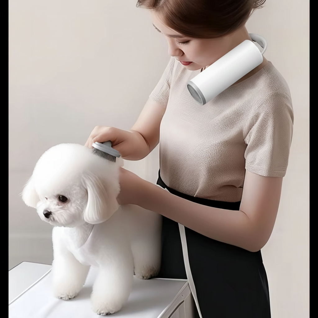 Fast-Dry Pet Dryer – 2-in-1 Negative Ion Hanging Neck & Handheld Hair Dryer for Cats and Dogs, Grooming, Bathing and Styling