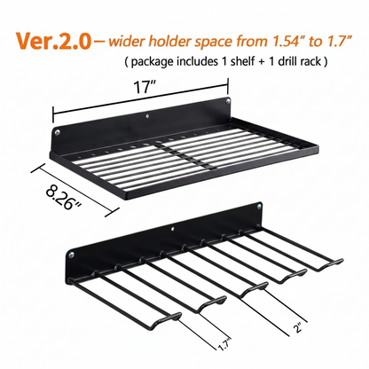 Wall-Mounted Power Tool Rack – Metal Electric Drill Storage Shelf for Garage, Workshop and Organized Tool Storage