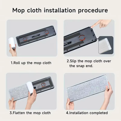 Spin Flat Mop and Bucket Set – 33cm Hands-Free Floor Cleaning System with Wet and Dry Separation for Hardwood, Tile, Bathroom and Home Cleaning