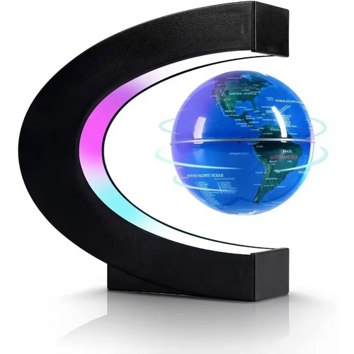 Magnetic Levitating Globe Lamp – Floating LED World Globe Night Light with Cool Tech Design for Home, Office, Desk Decor and Gifts