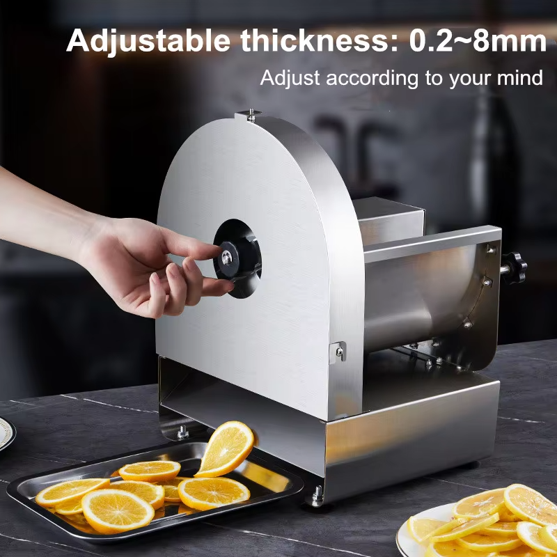 Commercial Vegetable Slicer – Electric & Manual Stainless Steel Food Cutter for Potatoes, Fruits, Lemons, Carrots, Cabbage and Kitchen Prep