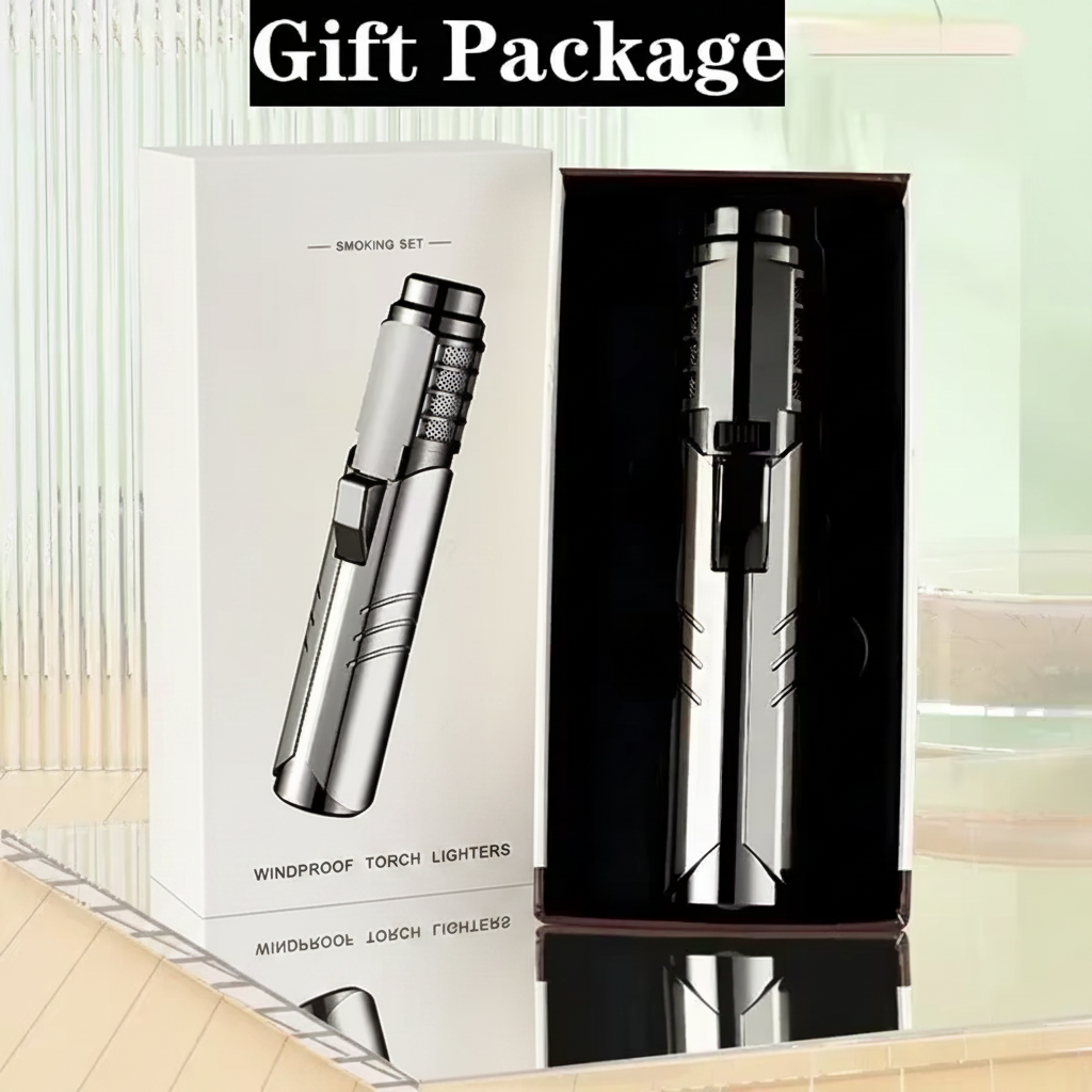 High-Temperature Butane Torch – 1800°C Windproof Jet Flame Lighter with Adjustable Powerful Blue Flame for Outdoor, Cooking and Workshop Use