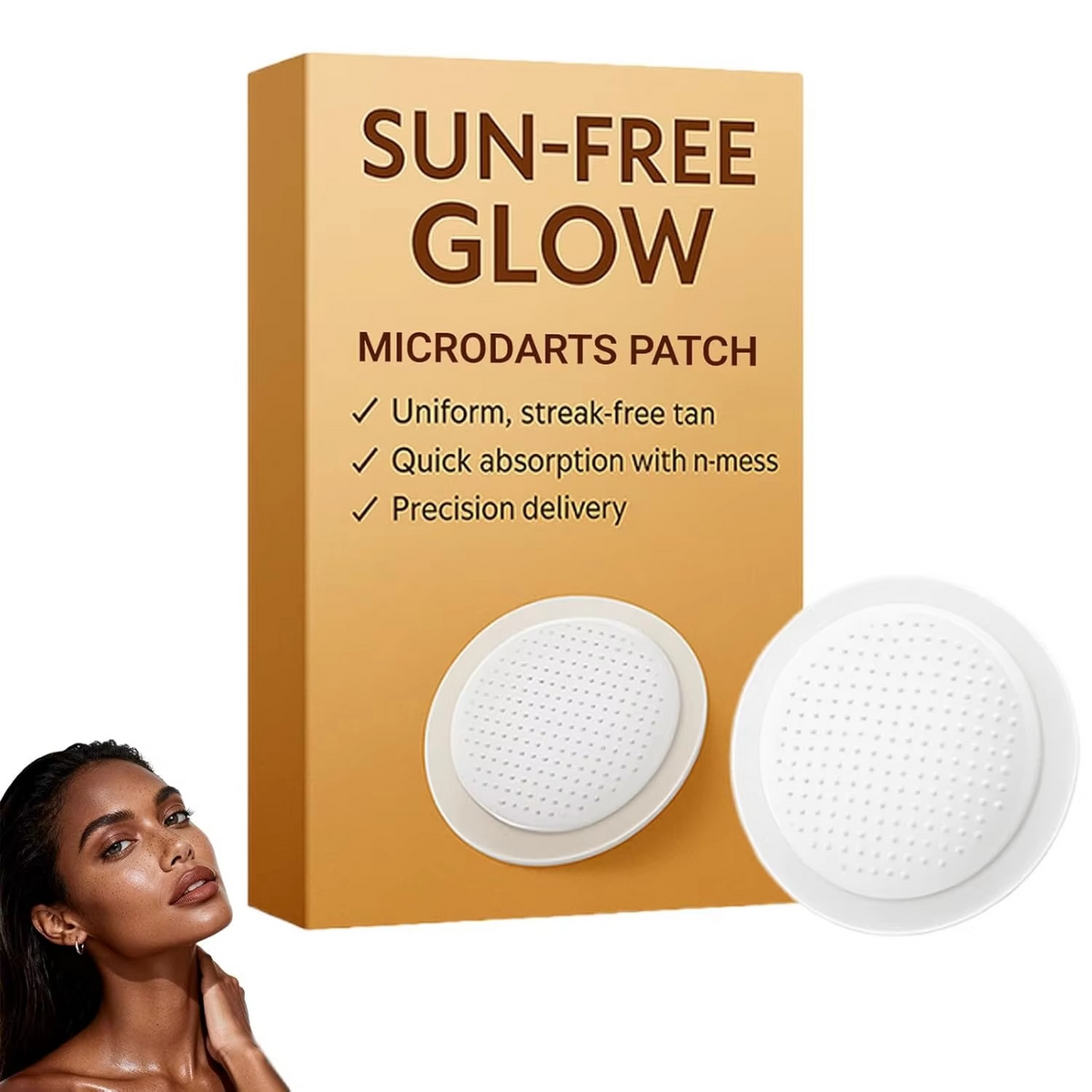 Sun-Free Glow Patches – Advanced Microdart Tanning Patches for a Natural-Looking Bronzed Glow, UV-Free Self-Tanning for Women