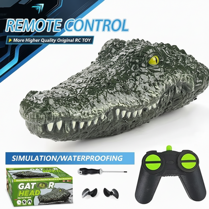RC Crocodile Head Boat – 2.4GHz Remote Control Floating Alligator Decoy with Realistic Design for Pools, Lakes, Pranks and Water Play