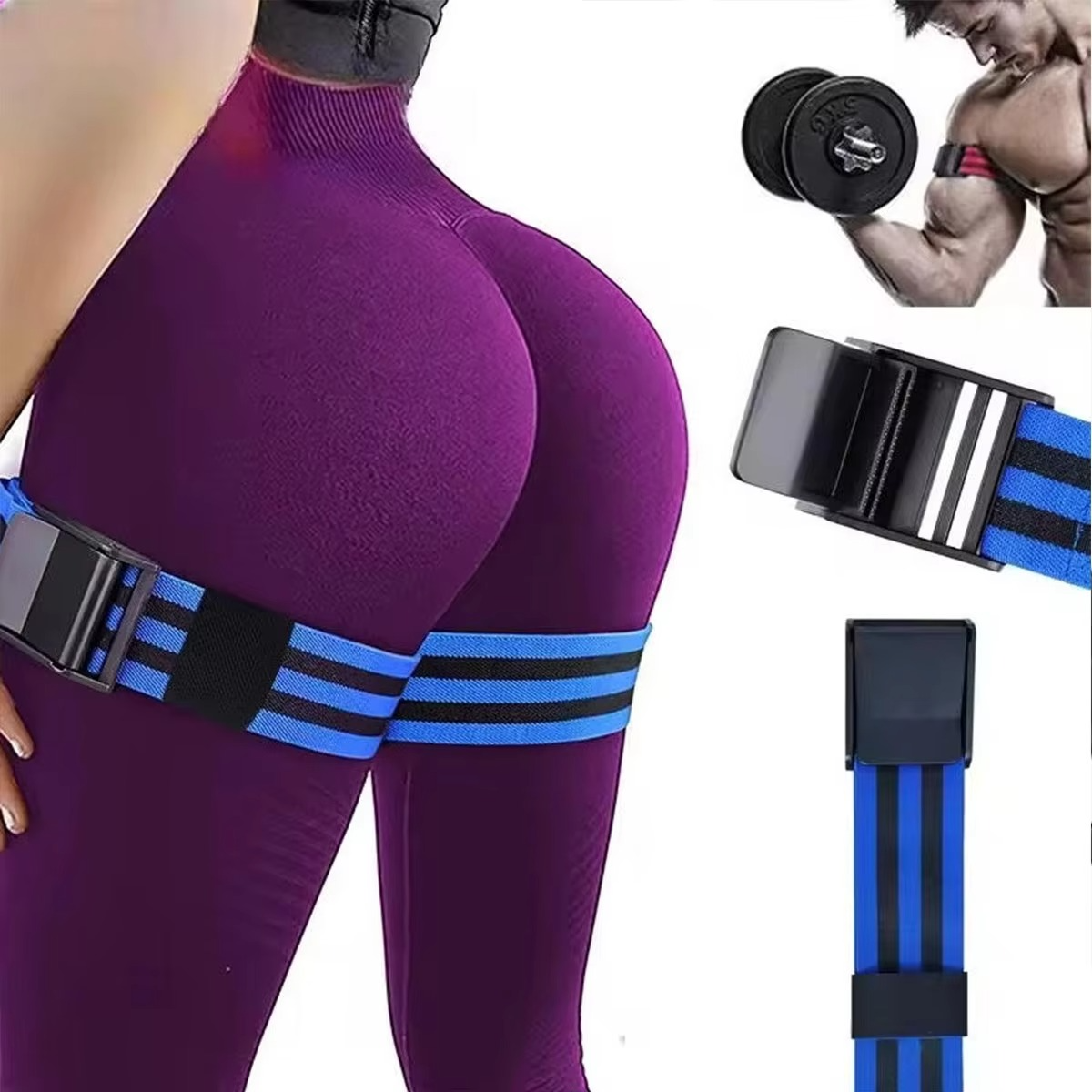 Blood Flow Restriction Training Bands – Adjustable Occlusion Bands for Glute Growth, Arm Strength Training, Muscle Building and Gym Workouts