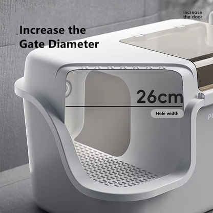 Large Enclosed Cat Litter Box – Corridor-Style Splash-Proof Litter Tray with Lid for Odor Control, Cleaner Floors and Easy Pet Care