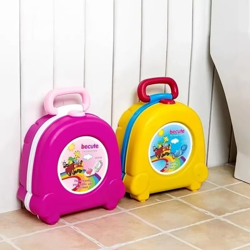 Foldable Kids Travel Potty – Portable Potty Training Toilet Seat with Cartoon Design for Camping, Car Trips, Outdoor Use and Travel