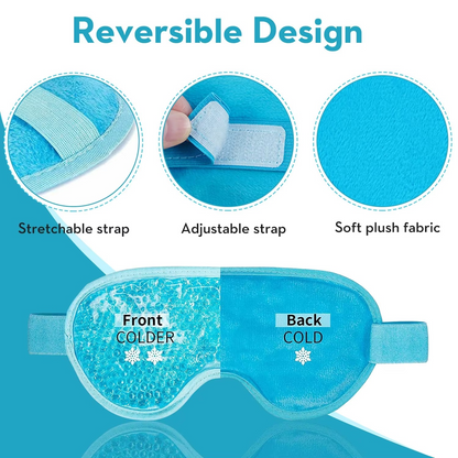 Reusable Cooling Eye Mask – Cold Therapy Gel Eye Pack for Puffy Eyes, Migraine Relief, Eye Fatigue, Relaxation and Soothing Comfort