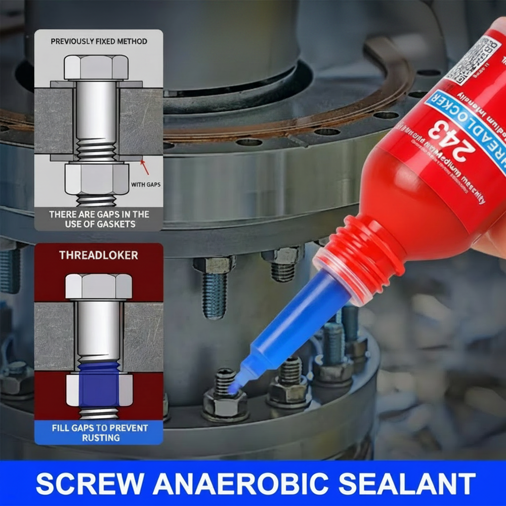 Thread Locking Adhesive – 50ml Quick-Cure Anaerobic Screw Glue with Corrosion-Resistant Anti-Loosening Formula for Nuts, Bolts and Fasteners