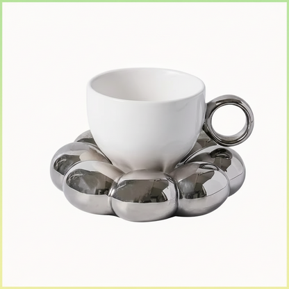 Sunflower Ceramic Coffee Mug Set – 6oz Floral Cup and Saucer with Aesthetic Design for Coffee, Tea, Home, Office and Decorative Gifting