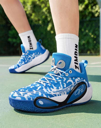 Men's Basketball Shoes – Breathable Cushioned Athletic Sneakers with Anti-Slip Sole for Running, Basketball, Fitness Training and Everyday Sports Performance