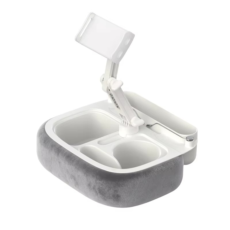 Plush Pillow Phone & Tablet Stand – Adjustable Angle and Length Desktop Holder with Storage Pocket for 5–12.9-Inch Devices