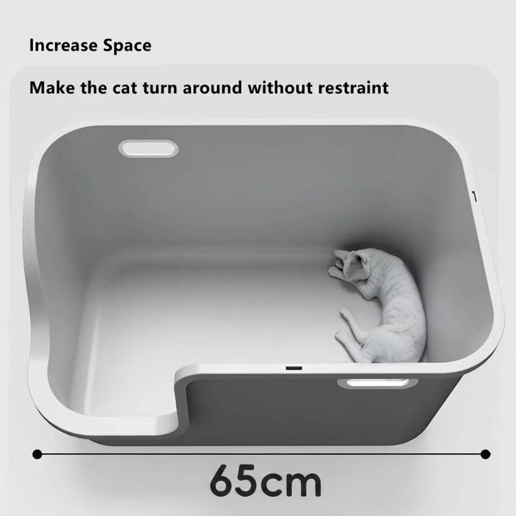 Large Enclosed Cat Litter Box – Corridor-Style Splash-Proof Litter Tray with Lid for Odor Control, Cleaner Floors and Easy Pet Care