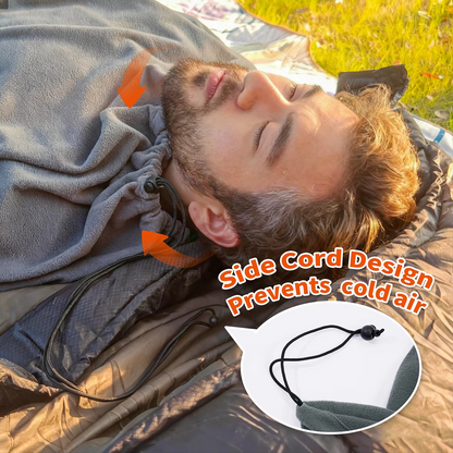 Fleece Sleeping Bag Liner – Soft Breathable Polar Fleece Travel Sleeping Sack with Drawcord Collar, Dual Zippers for Camping, Hiking and Backpacking