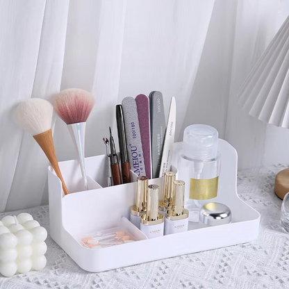 Cosmetic Storage Box – Space-Saving Vanity Organizer with Skincare Shelf for Makeup, Beauty Products, Toiletries and Bathroom Organization