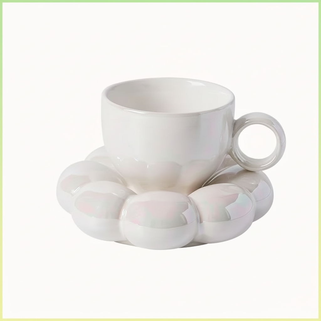 Sunflower Ceramic Coffee Mug Set – 6oz Floral Cup and Saucer with Aesthetic Design for Coffee, Tea, Home, Office and Decorative Gifting