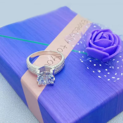 Moissanite Wedding Ring – 8mm D Color VVS Stone with 925 Sterling Silver Band for Engagements, Weddings and Fine Jewelry Gifts