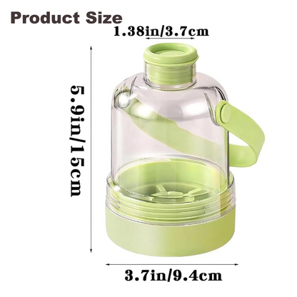 Ice Maker Water Bottle – 2-in-1 Portable Water Bottle with Built-in Silicone Ice Cube Tray, Easy Press Ice Release for Cold Drinks, Gym, Travel and Outdoor Use